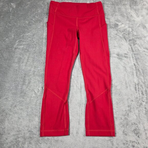 Lululemon Pace Rival Crop Womens 4 Dark Red 22" Inseam W6AXMS - Picture 1 of 12